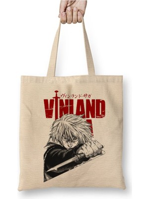 Toyaso Thorfinn Vinland Saga Beyaz Bez Çanta Uzun Saplı Alışveriş Çantası Plaj Çantası