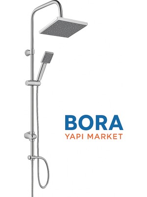 Yağmurlama Robot Duş Seti Kare Krom Siyah