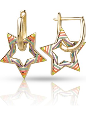 EP Designs Renkli Yıldız Küpe