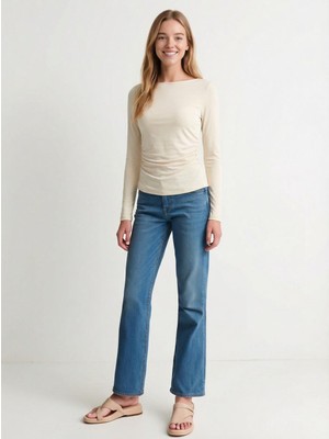 Busem Kadın Penye Crop Vizon