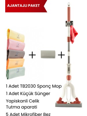 Yui TB2030 Mop Temizlik Paketi – Sünger, Tutma Aparatı ve 5'li Bez