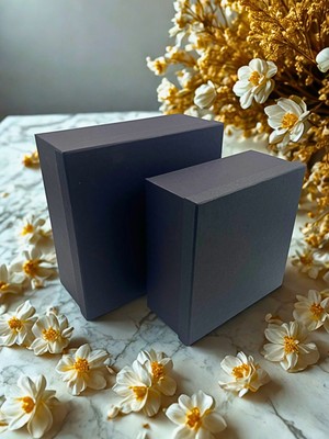 Smart Box Hediye Kutusu Ikili Set Siyah – Lüks Kutu, Takı, Sert Kutu, Doğum Günü, Sevgililer Günü, Çeyizlik