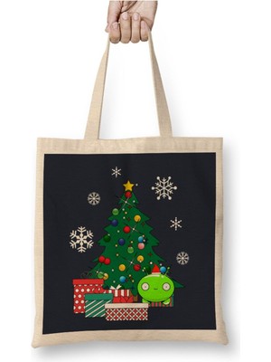 Toyaso Mooncake Around The Christmas Tree Final Space Yılbaşı Yeni Yıl Bez Çanta