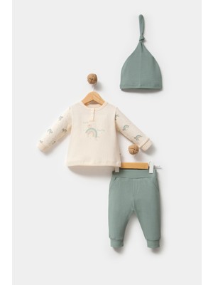 By Bubbles Cute Turtle %100 Organik Pamuk Waffle Kumaş Bebek 2'li Takım