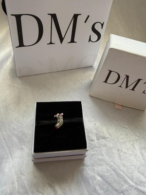 DMs Silver Yılbaşı Çoraplı Fare Gümüş Charm'ı
