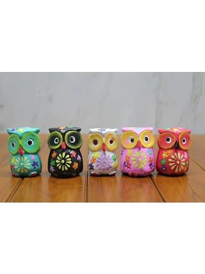 Mercansa Ahşap 5'li Baykuş Seti Model 2