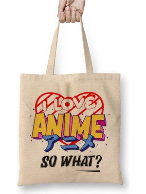Toyaso Love Anime Anime And Manga Beyaz Bez Çanta Uzun Saplı Alışveriş Çantası Plaj Çantası