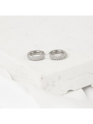 EP Designs Taşlı Halka Küpe