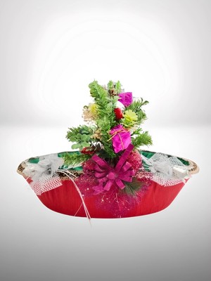 Empressco Yılbaşı Için Büyük Kırmızı Şık Hediye Sepeti 45 Cm, Özel ve Zarif Seçim