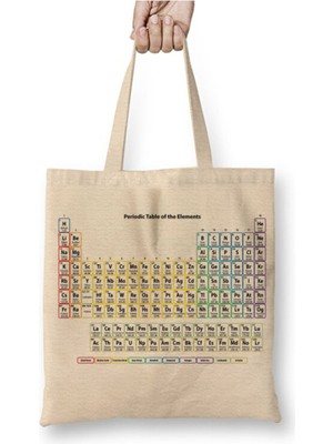 Toyaso Periodic Table Periyodik Cetvel Periyodik Tablo Kimyager Beyaz Bez Çanta Alışveriş Çantası