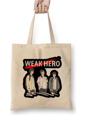 Toyaso Weak Hero Class Kdrama Beyaz Bez Çanta Uzun Saplı Alışveriş Çantası Plaj Çantası