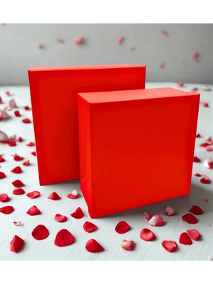Smart Box Hediye Kutusu Kırmızı – Lüks Kutu, Takı, Sert Kutu, Doğum Günü, Sevgililer Günü, Çeyiz - 26X26X11CM