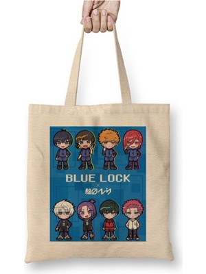 Toyaso Blue Lock Icons Karakterler Anime Beyaz Bez Çanta Uzun Saplı Alışveriş Çantası Plaj Çantası