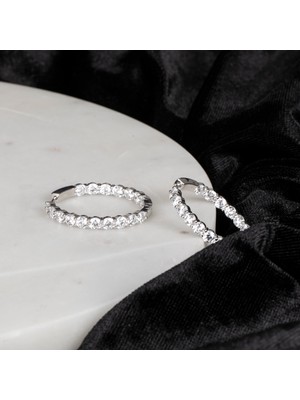 EP Designs Taşlı Halka Küpe