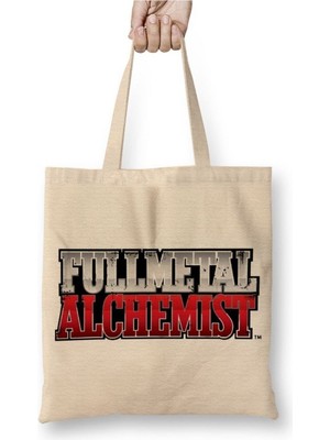 Toyaso Fullmetal Alchemıst Beyaz Bez Çanta Uzun Saplı Alışveriş Çantası Plaj Çantası
