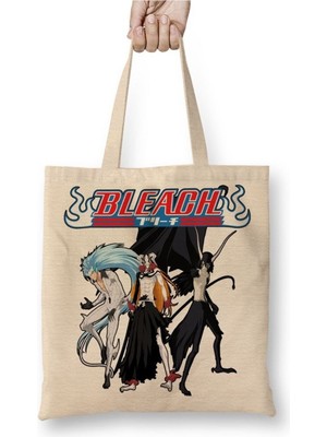 Toyaso Bleach Ichigo Ulquiorra Grimmjow Anime Beyaz Bez Çanta Uzun Saplı Alışveriş Çantası Plaj Çantası