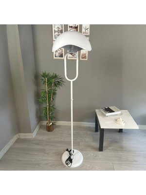Bamyum Beyaz Lambader Modern Dekoratif Metal Oturma Odası Çalışma Odası Zemin Lambası