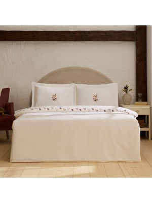 Karaca Home Veneto %100 Pamuk Nakışlı Çift Kişilik Nevresim Takımı Beyaz