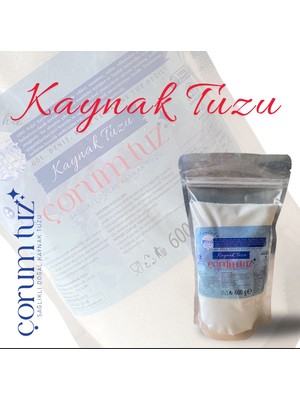 Çorum Tuz (Taşdeğirmende ÖĞÜTÜLMÜŞ) Doğal Kaynak Tuzu Memlaha dan sofranıza. RAFİNE EDİLMEMİŞ - İYOT EKLENMEMİŞ - SOFRALIK & TURŞULUK-AYAK BAKIM & BANYO TUZU olarak güvenle tercih edebilirsiniz.