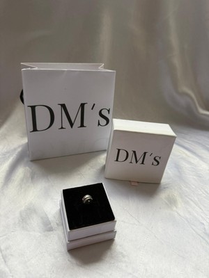 DMs Silver Pave Çizgileri Logoları Gümüş Charm'ı
