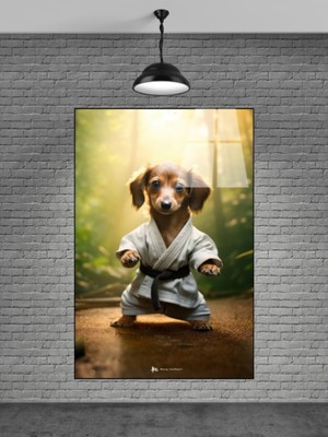 Marsilyan Dövüşçü Tatlı Köpek Cam Tablosu