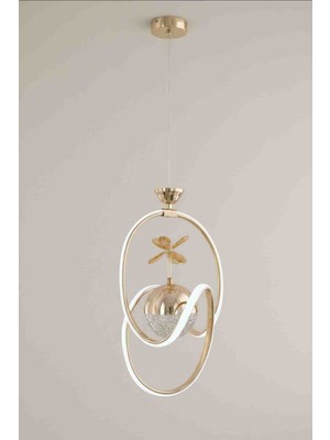 3 Renk Gold LED Modern Avize