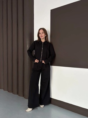 Ezel Glory Trenç Takım Alt Üst Siyah Ons