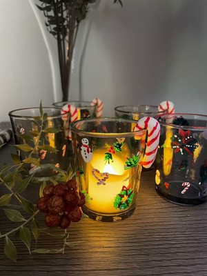 Whiskers Candle Cam Tealight Yılbaşı Mumluk Soya Şekeri Kamışı