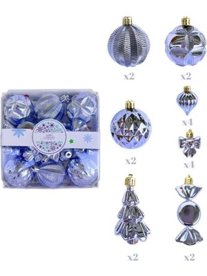 Empressco Yılbaşı Için Parlak Mor Karışık Süs Seti, 18 Parçalık Lüks Dekorasyon Seçeneği