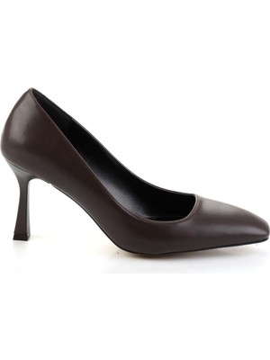 Bambi Kahve  Kadın Klasik Topuklu Ayakkabı K01565016809