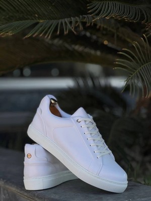 Ezel Glory Kb-Bx1  Kuback Beyaz Cilt Yüksek Beyaz Taban Günlük Erkek Ayakkabı