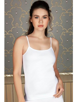 Marsilyan Arias Closet Likralı Pamuklu Ip Askılı Beyaz Atlet