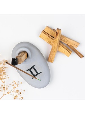Mitr Ikizler Burcu Temalı Gri Palo Santo Tütsülük