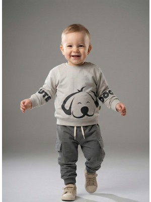 Ciciben Erkek Bebek Cute Dog Baskılı Alt Üst Takım