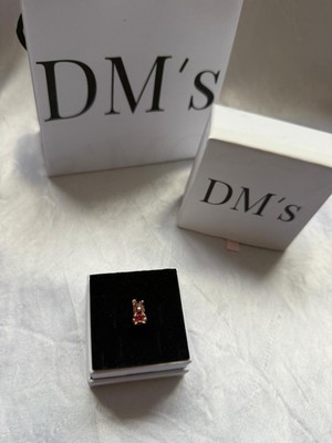 DMs Silver Tavşan Ortasındaki Kırmızı Kalp Gümüş Charm'ı