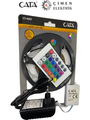 Mercansa Cata Ct 4557 Rgb Şerit LED Set 5 mt Rgb LED 3 Renk+Trafo+ Kumanda
