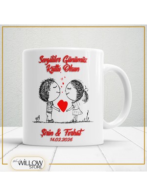 Black Willow Store Sevgililer Günü,sevgiliye Özel,aşk,sevgi Porselen Kupa Bardak-42