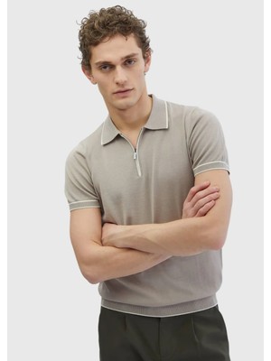 Ramsey Bej Polo Yaka %100 Pamuk Triko