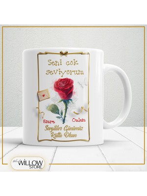 Black Willow Store Sevgililer Günü,sevgiliye Özel,aşk,sevgi Porselen Kupa Bardak-32