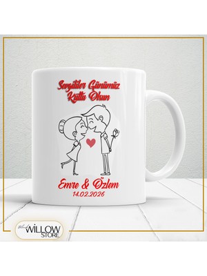 Black Willow Store Sevgililer Günü,sevgiliye Özel,aşk,sevgi Porselen Kupa Bardak-37