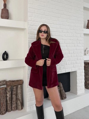 Ezel Glory Fok Ceket Premıum Kalite Bordo ST255860