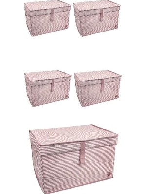 Mercansa Düzenleyici Kutu Organizer Cırtlı Saklama Hurç Maxi Boy 30CM x 40CM x 50CM (5 Adet)