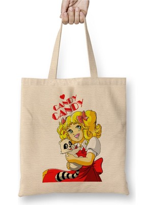 Toyaso Candy Candy Complete Anime Şeker Kız Candy Bez Çanta Uzun Saplı Alışveriş Çantası Plaj Çantası