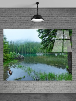 Marsilyan Orman ve Göl Cam Tablo Ev Dekorasyon,balkon Dekorasyonu,dekoratif,duvar Tablo,mutfak Tablo