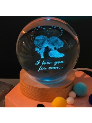 İlk El Grup Dekoratif Öpüşen Sevgili Tasarımlı Işıklı Cam Küre