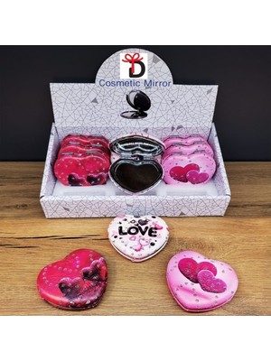 İlk El Grup Kalpli Mini Cep Aynası