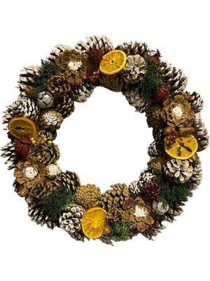 Empressco Kırmızı Portakal Çelenk ve Terraryum Dekorasyonu, Yılbaşı Kapı ve Duvar Süsü