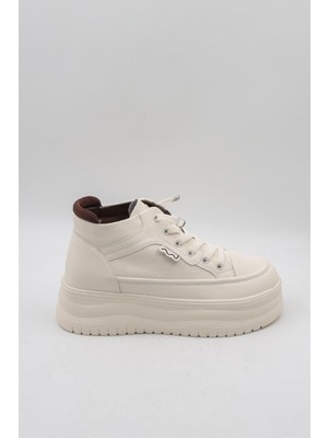 Guja Kadın Bağcıklı Içten Topuklu Casual Ayakkabı GJ313 - Bej - 36