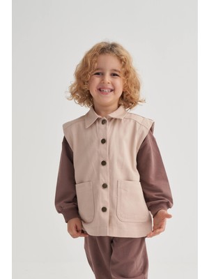 Cigit Gabardin Yelek 2-7 Yaş Bej