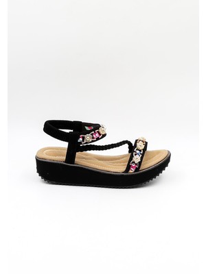 Guja Ithal Aksesuar Detaylı Kadın Sandalet GJ121-4 Siyah